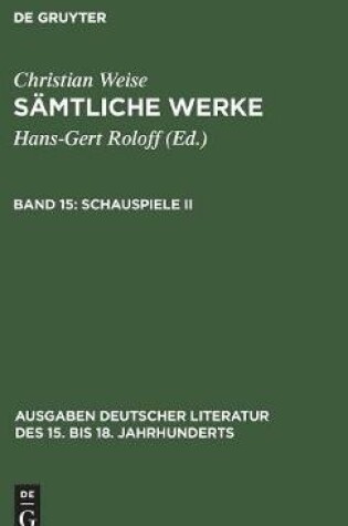 Cover of Samtliche Werke, Band 15, Schauspiele II