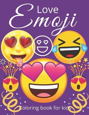 Book cover for Love emoji coloring book for kids