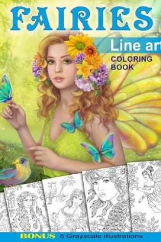 Cover of Fairies. Line Art Coloring Book