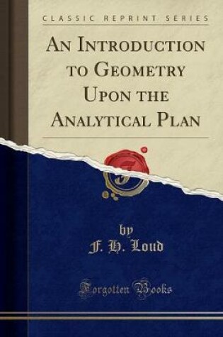 Cover of An Introduction to Geometry Upon the Analytical Plan (Classic Reprint)