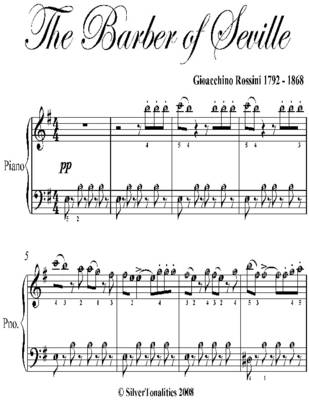 Book cover for Barber of Seville Easy Piano Sheet Music