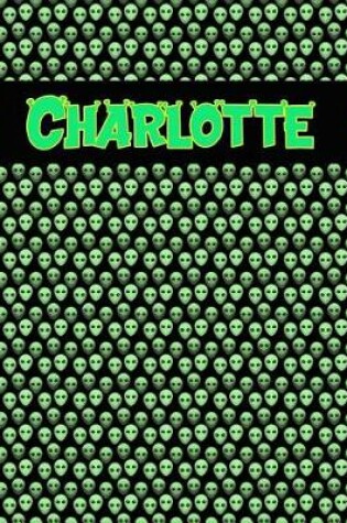 Cover of 120 Page Handwriting Practice Book with Green Alien Cover Charlotte