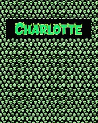 Book cover for 120 Page Handwriting Practice Book with Green Alien Cover Charlotte