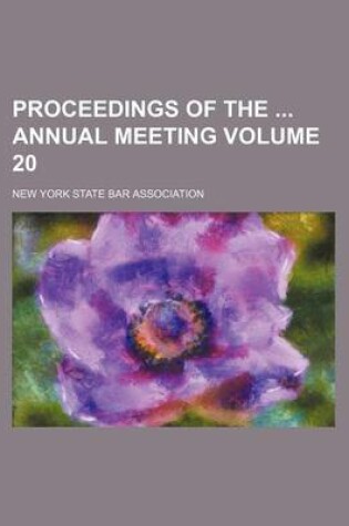 Cover of Proceedings of the Annual Meeting Volume 20