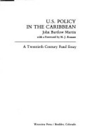 Cover of Us Policy In Caribbean/h