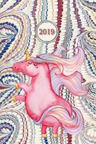 Cover of 2019 Planner; Pink Unicorn
