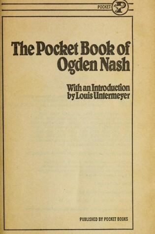 Cover of Pocket Book of Ogden Nash