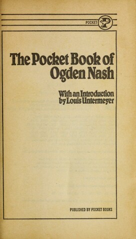 Book cover for Pocket Book of Ogden Nash