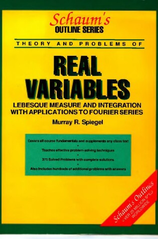 Cover of Schaum's Outline of Real Variables