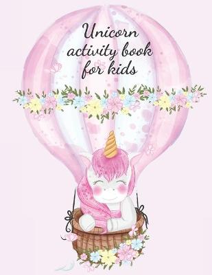 Book cover for Unicorn activity book for kids