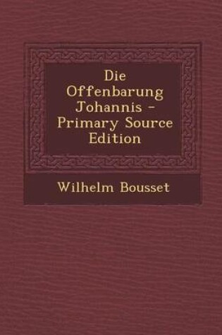 Cover of Die Offenbarung Johannis - Primary Source Edition