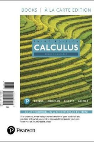 Cover of Single Variable Calculus, Books a la Carte Edition