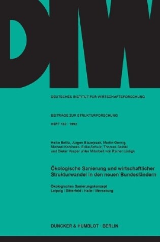 Cover of Okologische Sanierung Und Wirtschaftlicher Strukturwandel in Den Neuen Bundeslandern