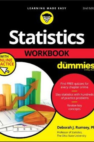 Cover of Statistics Workbook For Dummies with Online Practice