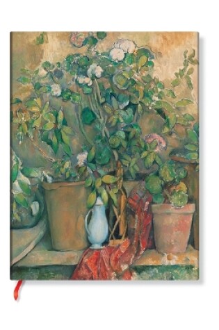 Cover of Cezanne’s Terracotta Pots and Flowers Midi Lined Hardback Journal (Elastic Band Closure)