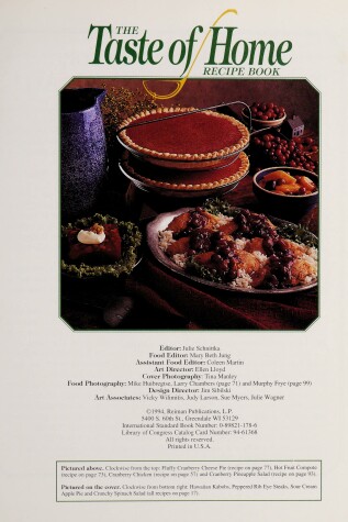 Book cover for The Taste of Home Recipe Book