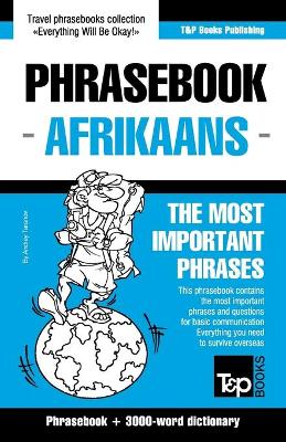 Book cover for English-Afrikaans phrasebook and 3000-word topical vocabulary
