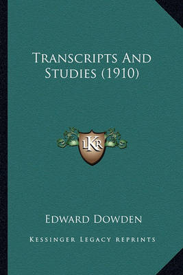 Book cover for Transcripts and Studies (1910) Transcripts and Studies (1910)