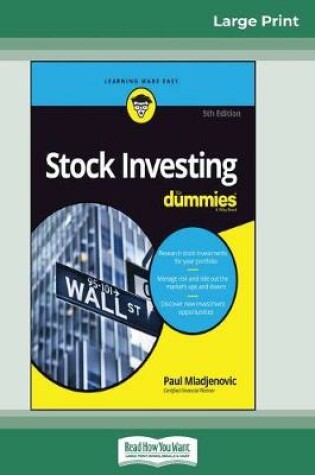 Cover of Stock Investing For Dummies, 5th Edition (16pt Large Print Edition)