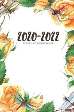 Cover of 2020-2022 Three 3 Year Planner Watercolor Tea Roses Monthly Calendar Gratitude Agenda Schedule Organizer