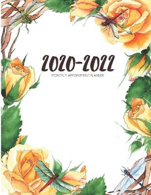 Cover of 2020-2022 Three 3 Year Planner Watercolor Tea Roses Monthly Calendar Gratitude Agenda Schedule Organizer