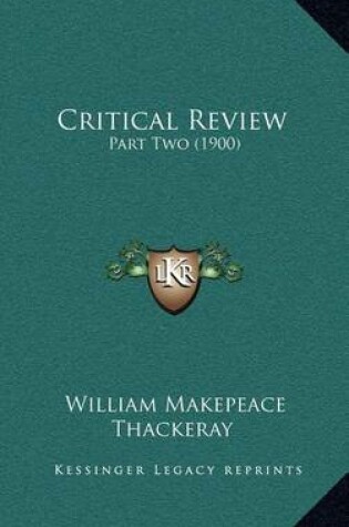 Cover of Critical Review