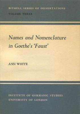 Book cover for Names and Nomenclature in Goethe's 'Faust'