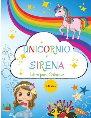 Book cover for Unicornio y Sirena Libro para Colorear