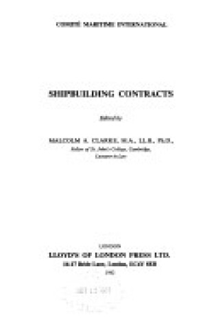 Cover of Shipbuilding Contracts