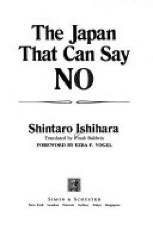 Cover of The Japan That Can Say No