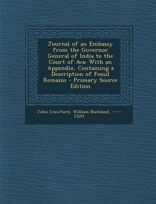 Book cover for Journal of an Embassy from the Governor General of India to the Court of Ava