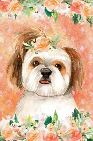 Cover of Bullet Journal Notebook for Dog Lovers Shih Tzu in Flowers 5