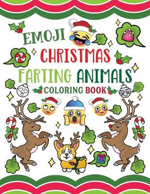 Book cover for Emoji Christmas Farting Animals Coloring Book
