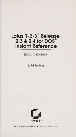 Book cover for Lotus 1-2-3 Release 2.3 and 2.4 for DOS Instant Reference