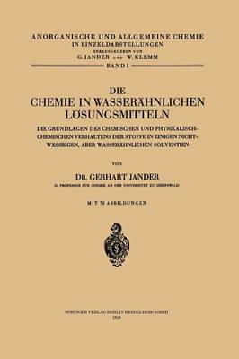 Cover of Die Chemie in Wasserähnlichen Lösungsmitteln