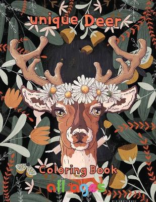 Book cover for Unique Deer Coloring book all ages