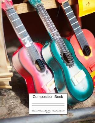 Book cover for Composition Book 100 Sheets/200 Pages/8.5 X 11 In. College Ruled/ Colorful Ukulele