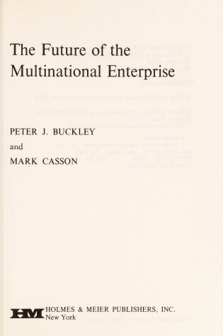 Cover of The Future of the Multinational Enterprise