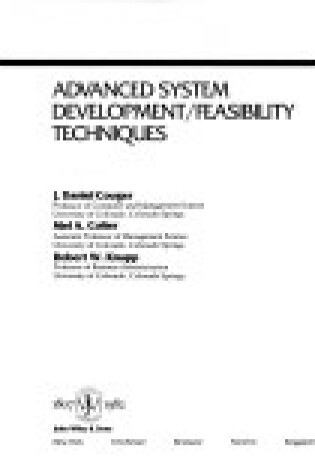 Cover of Advanced Systems Development/Feasibility Techniques