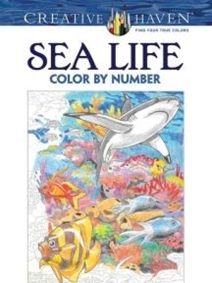 Book cover for Creative Haven Sea Life Color by Number Coloring Book