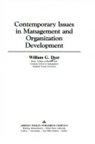 Cover of Contemporary Issues in Management and Organization Development