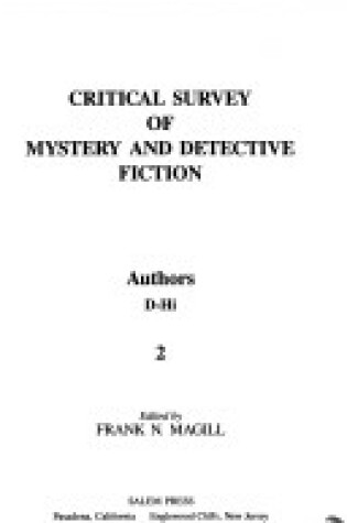 Cover of Critical Survey of Mystery and Detective Fiction