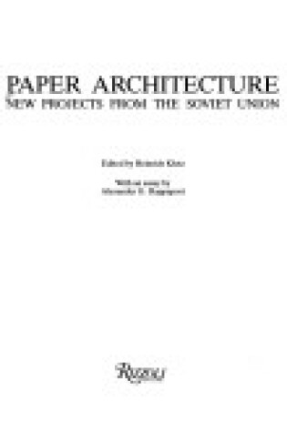 Cover of Paper Architecture