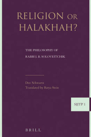 Cover of Religion or Halakha