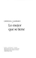 Book cover for Lo Mejor Que Se Tiene