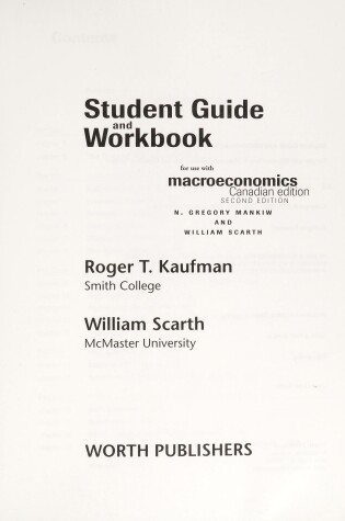 Cover of Macroeconomics: Canadian Edition Study Guide and Workbook