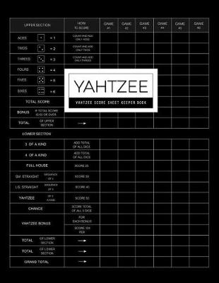 Book cover for Yahtzee Score Sheet