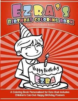 Book cover for Ezra's Birthday Coloring Book Kids Personalized Books