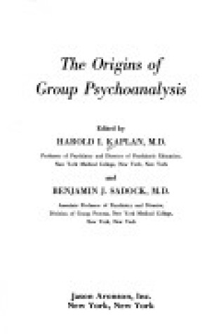 Cover of Origins of Group Psychoanalysis (Modern Group Book)