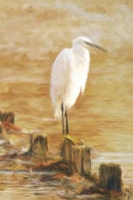 Book cover for Egret Standing on Pillar - Lined Notebook with Margins